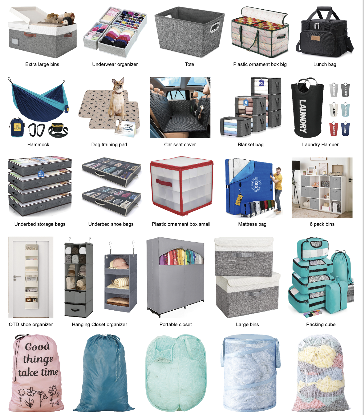 COOLTEX Under Bed Bag & Laundry Hamper Combo